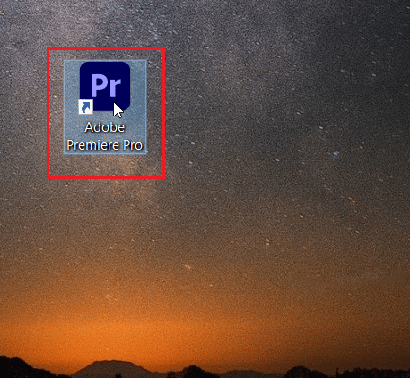 Kliknij dwukrotnie aplikację Adobe Premiere Pro i uruchom ją. Napraw kod błędu Premiere Pro 3 w systemie Windows 10