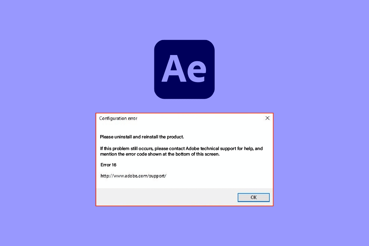 Napraw błąd 16 programu Adobe After Effects w systemie Windows 10