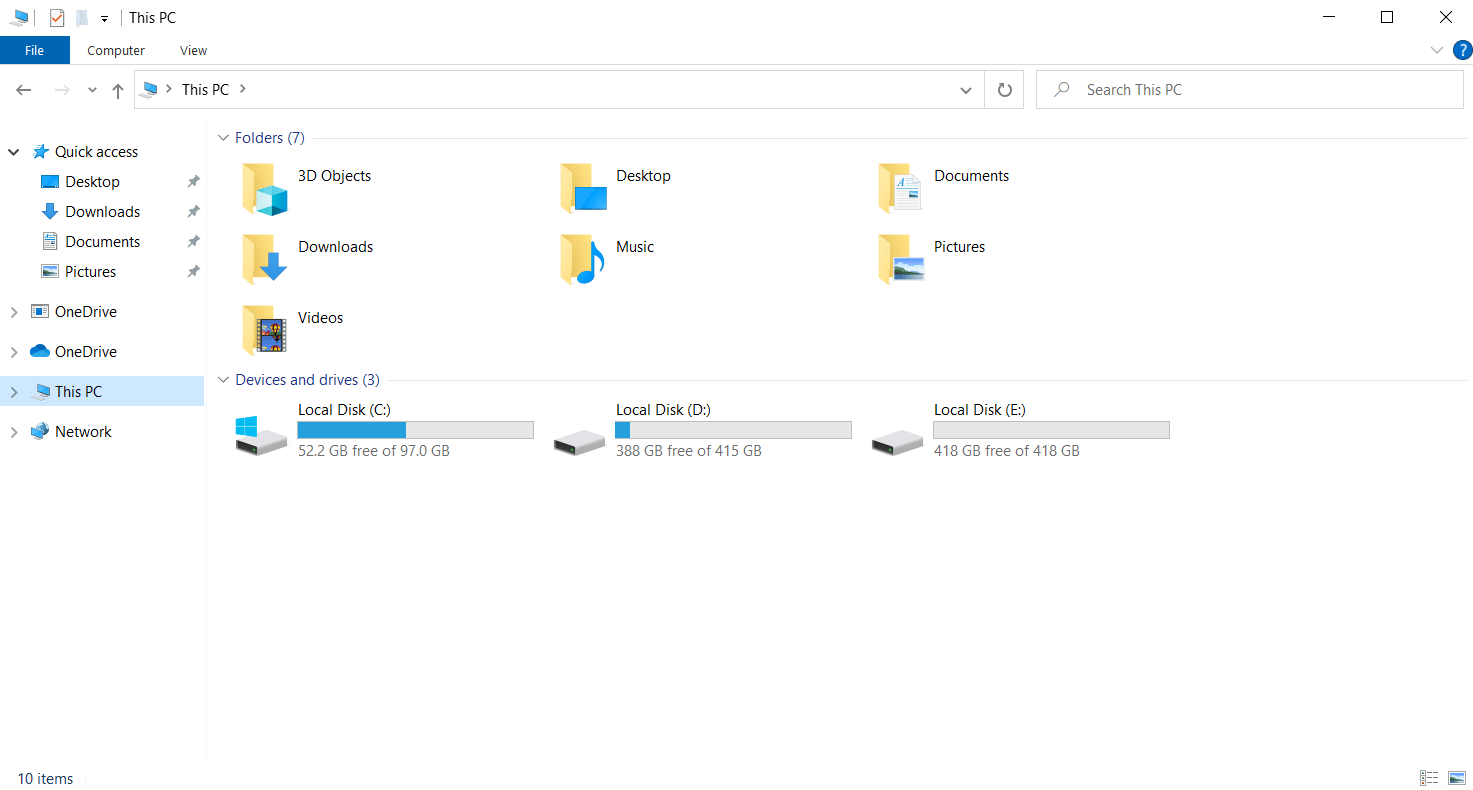 запусціце File Explorer