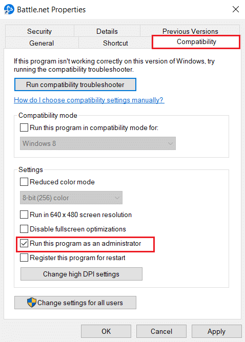 Run this program as an administrator option. Fix COD Vanguard Dev Error 6032 on Windows 10
