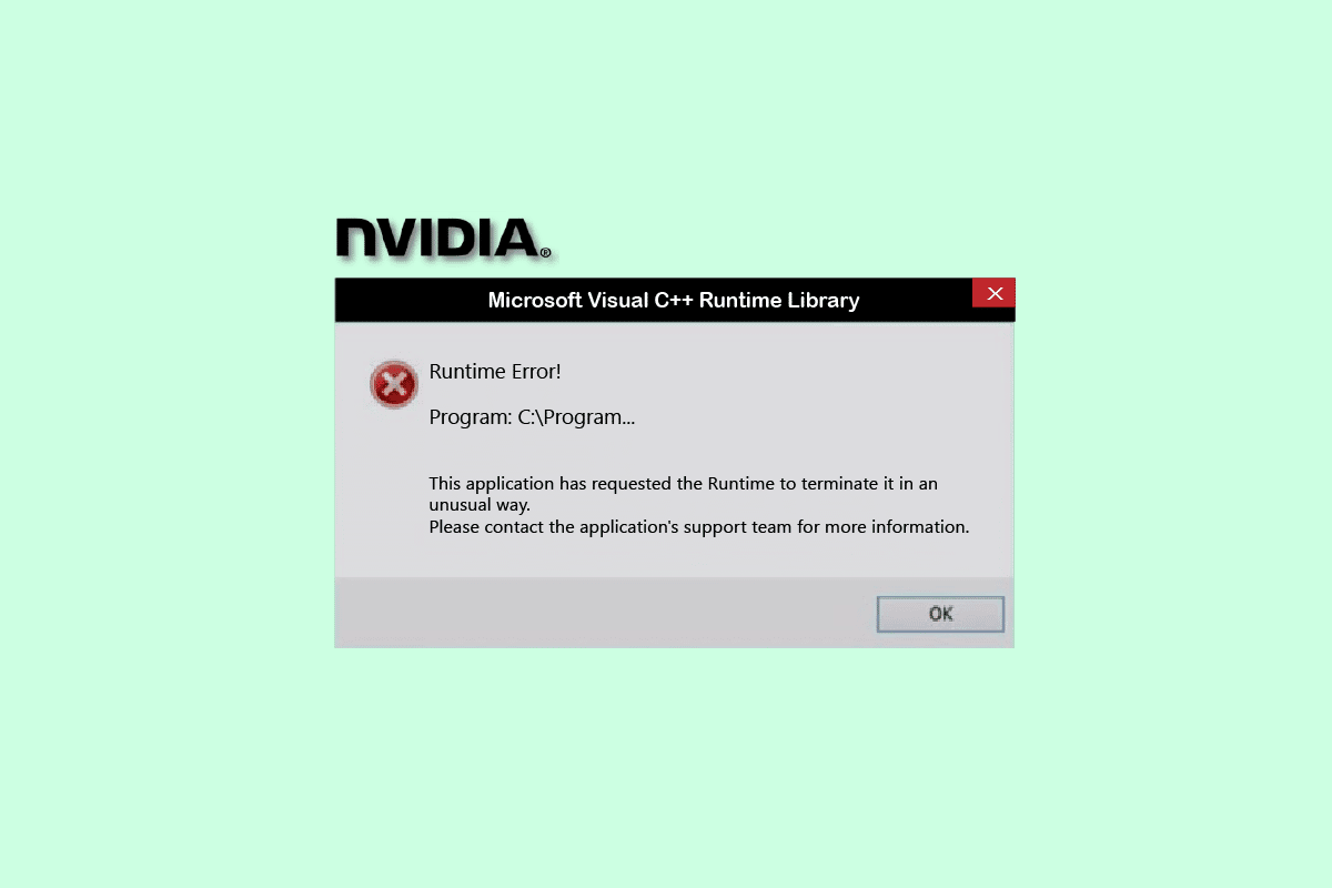 Fix NVIDIA Geforce Experience C++ Runtime Error