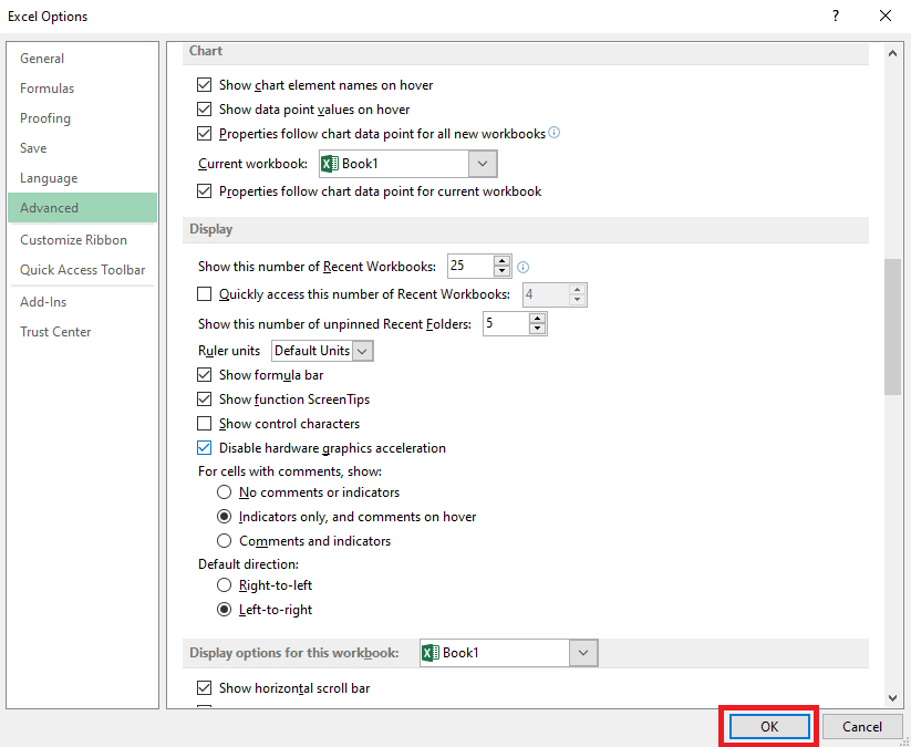 Click OK to save the changes. Fix Excel Slow to Open in Windows 10