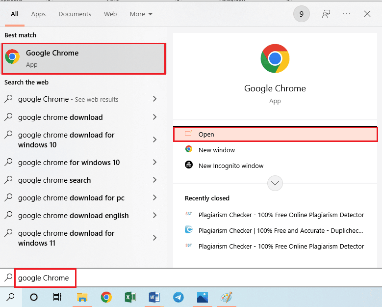 lancez l'application Google Chrome