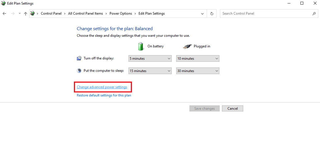 Click on Change advanced power settings. Fix Computer Stuck on Lets Connect You to a Network