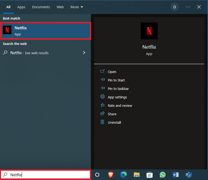 In the start menu search type Netflix