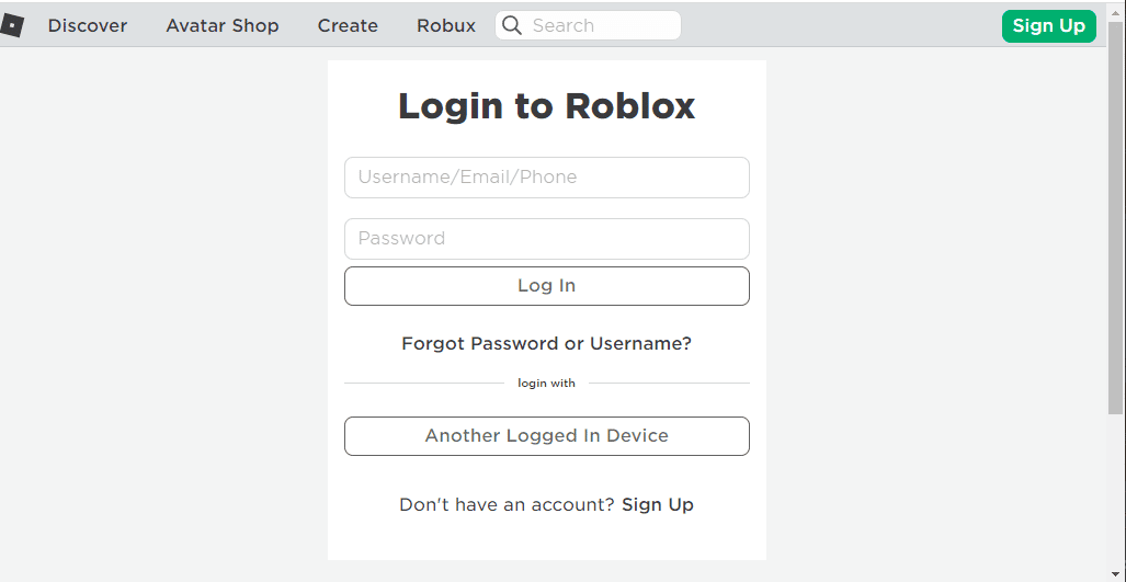 Enter the user account credentials and click on the Log In button