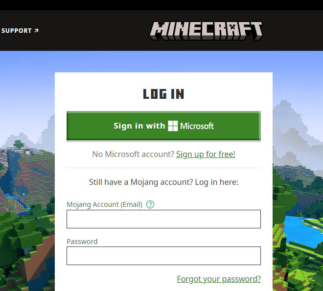 Always use the official launcher to log in to Minecraft