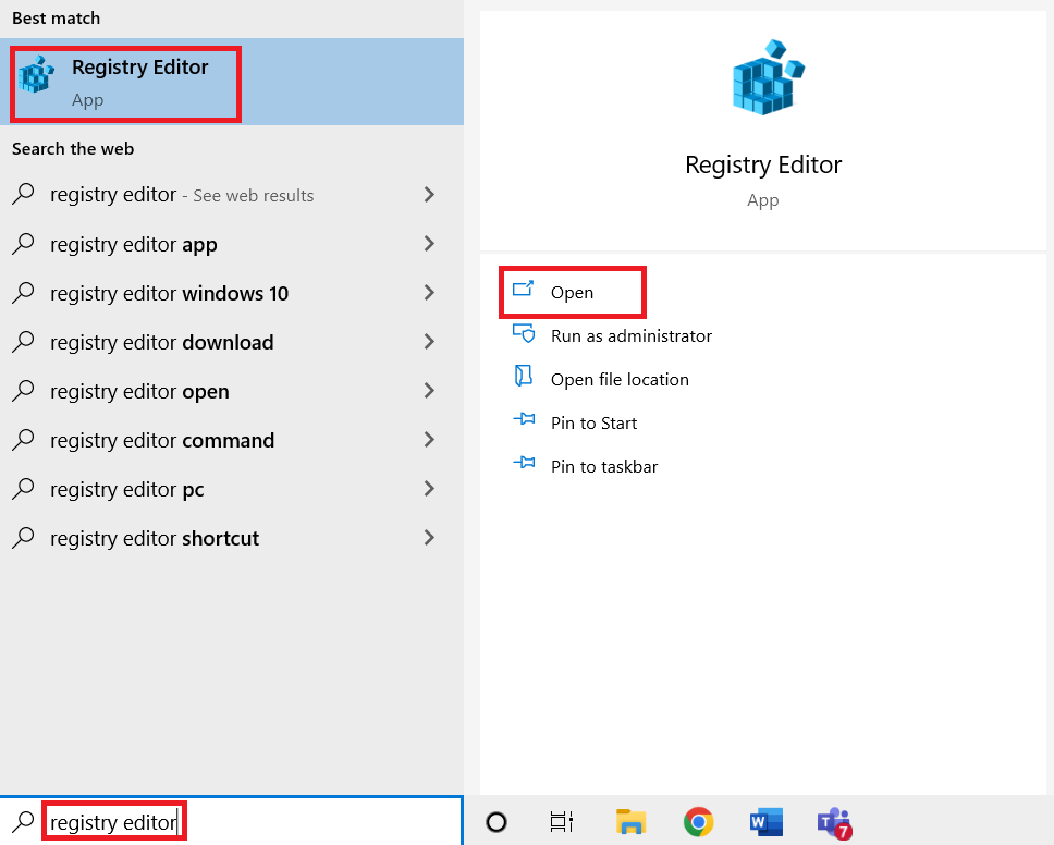 Drücken Sie die Windows-Taste, geben Sie „Registrierungseditor“ ein und klicken Sie auf „Als Administrator ausführen“. 12 Möglichkeiten, die hohe CPU- und Speicherauslastung von Google Chrome auf dem PC zu beheben