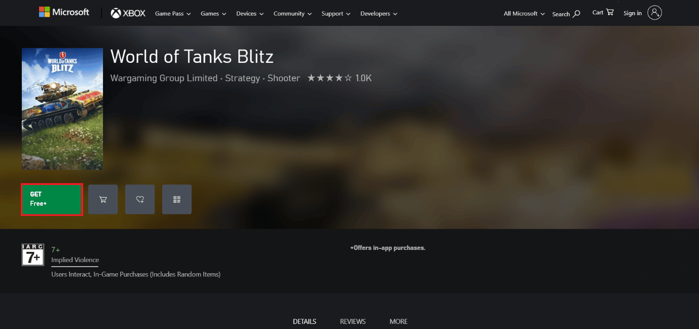page de téléchargement de World of Tanks Blitz