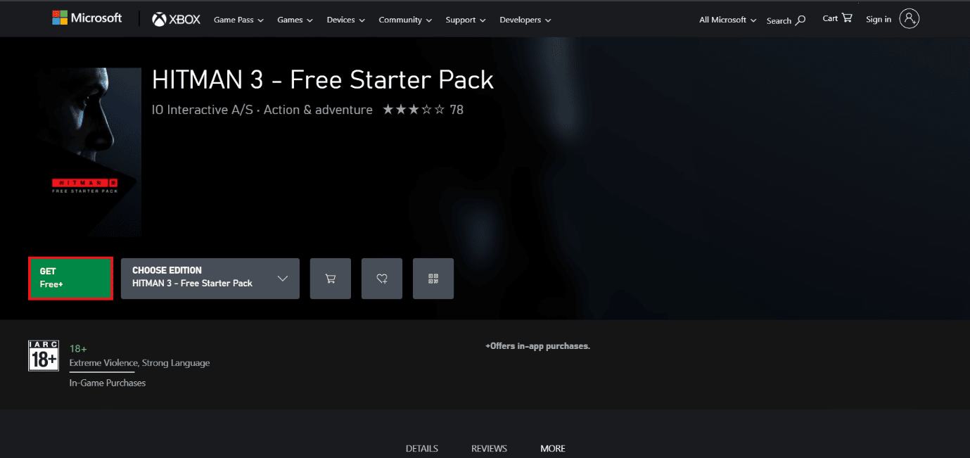 страница загрузки Hitman 3. 50 лучших бесплатных игр для Windows 10 для загрузки