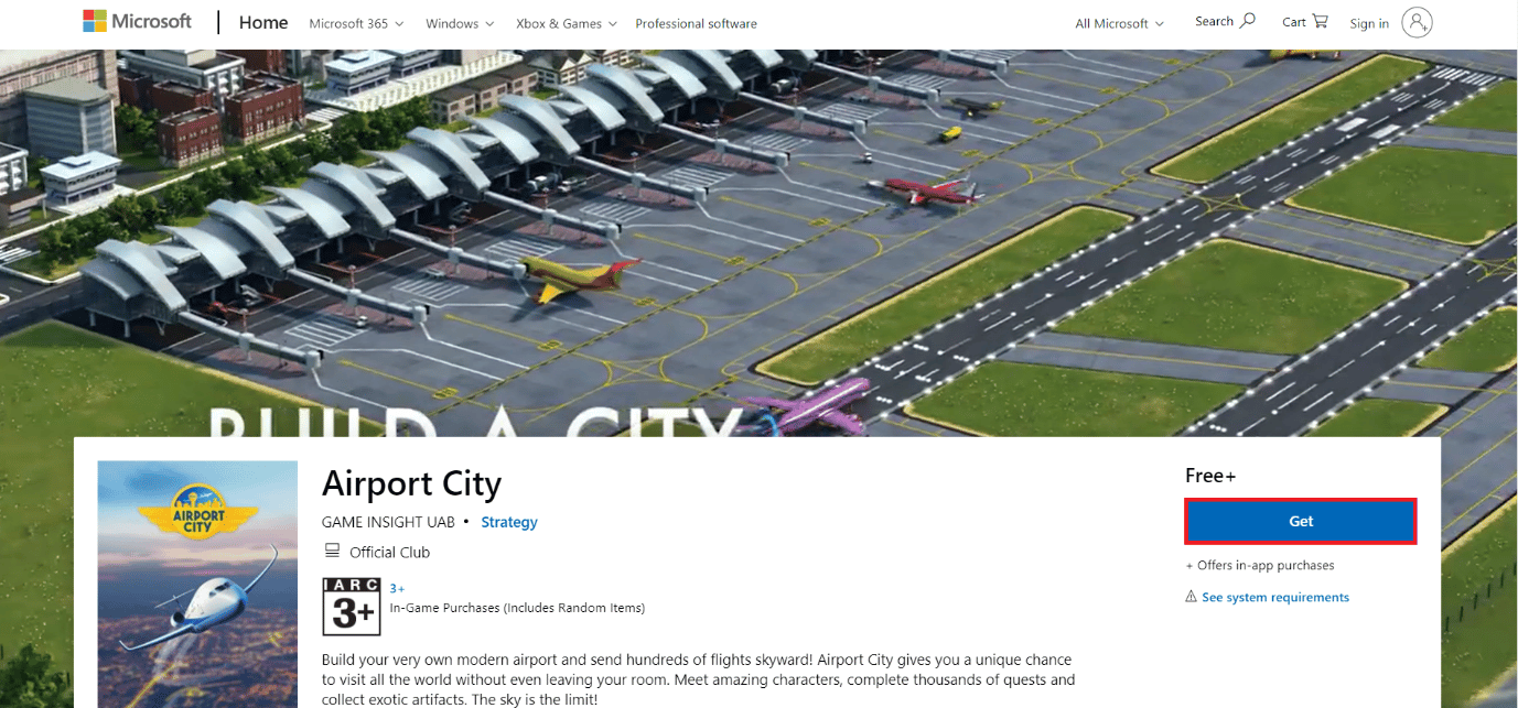 download page of airport city. 50 Best Free Games for Windows 10 to Download