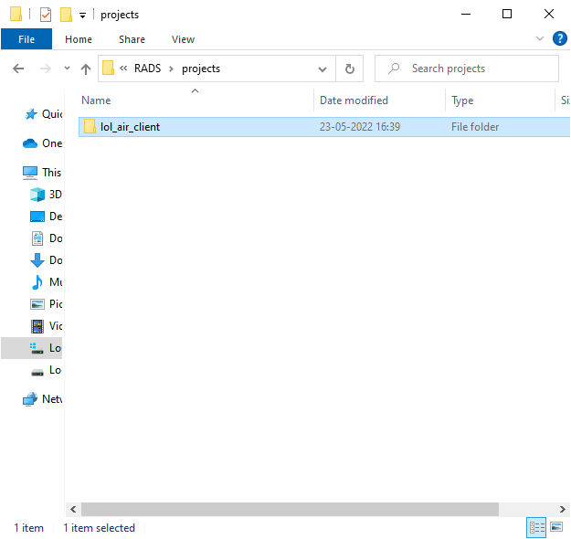 You may also find the lol_air_client folder in some other location too. Pay a bit extra attention to finding the folder.