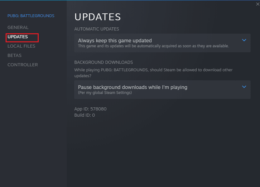 switch to the UPDATES tab and check if any updates are pending in action