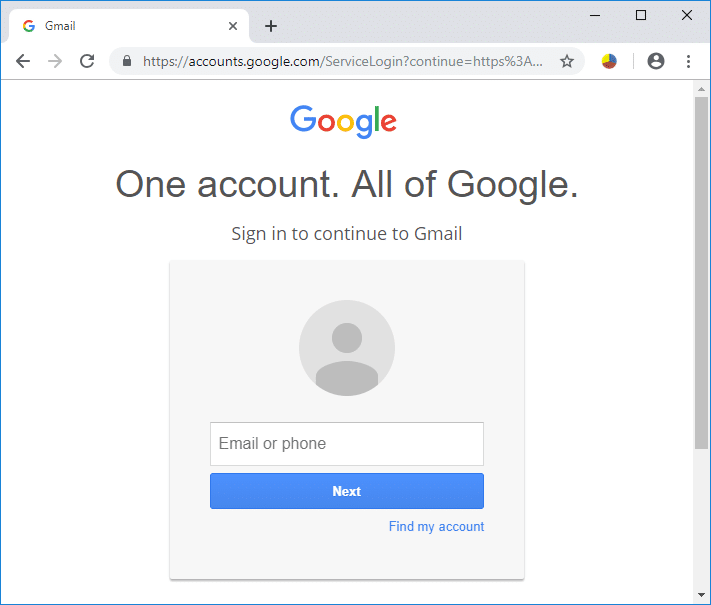Type gmail.com in the address bar of your web browser to reach Gmail website