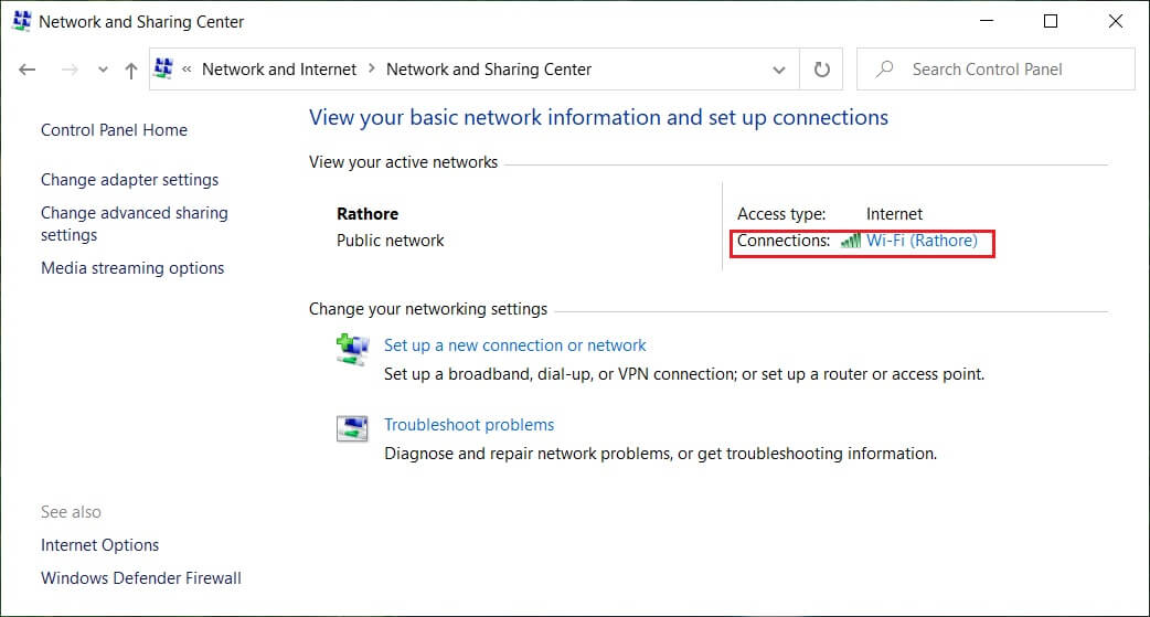 Click on the link (it will be your WiFi name) next to the Connections | How to Find My Router's IP Address?