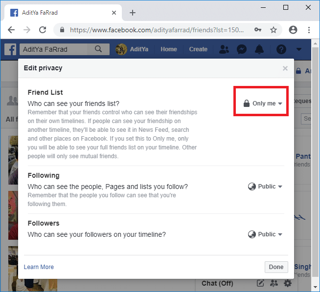 Hide Your Facebook Friend List from Everyone