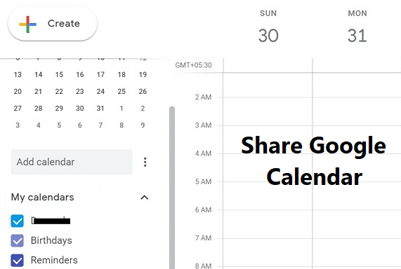 Share your Google Calendar With Someone Else
