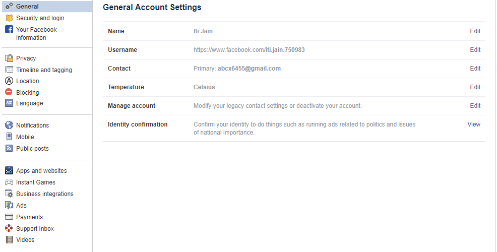 The settings page will open up.