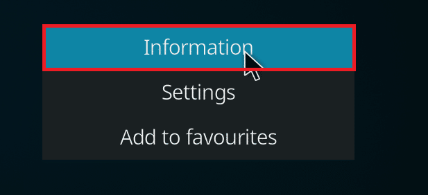 Right click on the add on and select Information. Fix Kodi Update Failed
