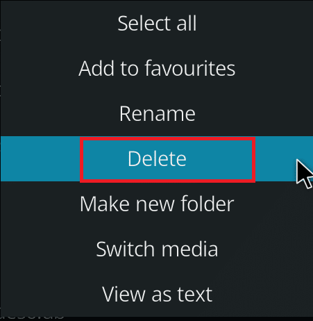 Right-click on the add-ons database file and select Delete. Fix Kodi Update Failed