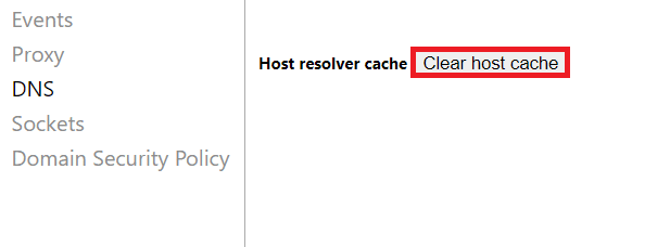 Click Clear host cache