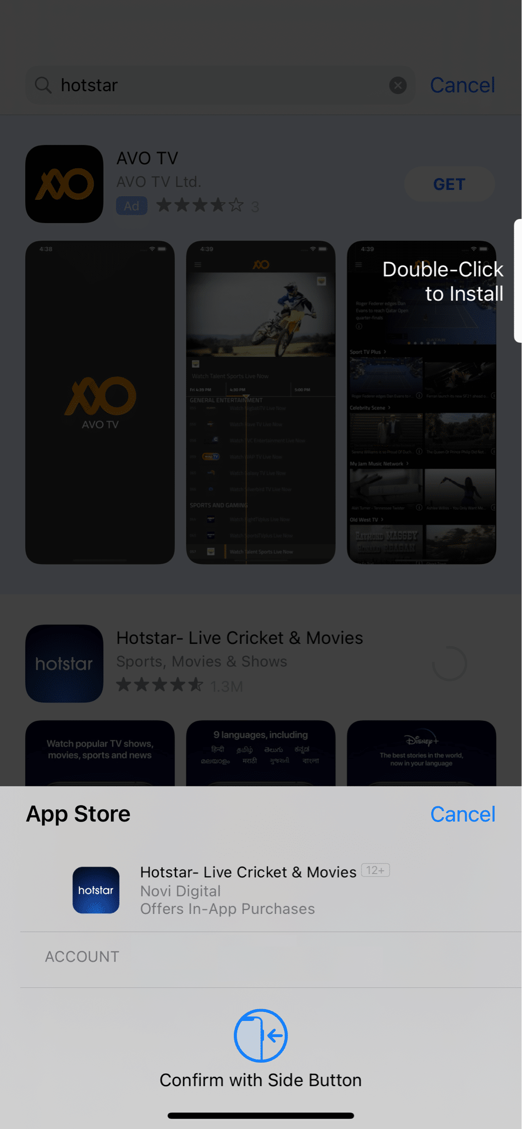 install hotstar app in iPhone appstore