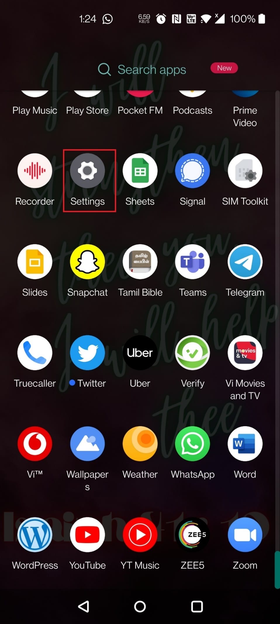 Go to the Settings of your Android device | How to Get Dark Mode on Snapchat without App Appearance