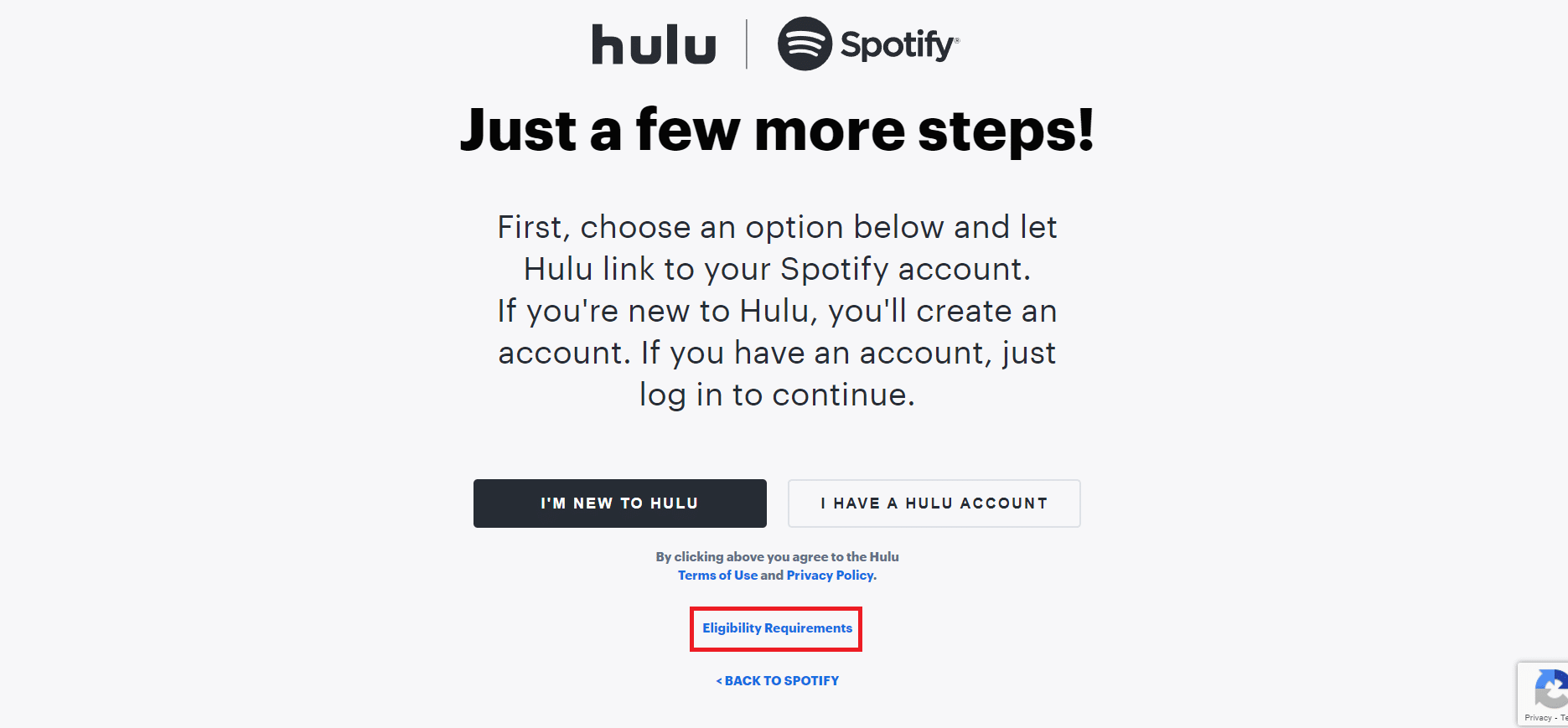 Hulu Sign Up page