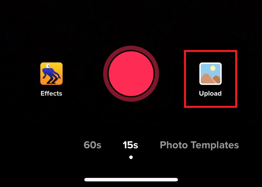 Tap on the Upload option to add the photos to TikTok | How Do I Change My Profile Picture On TikTok