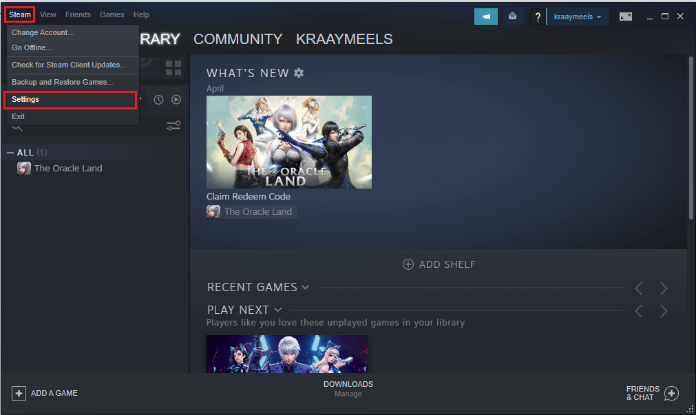 Click on the Steam tab on the top of the home page and click on the Settings tab. Fix Rainbow Six Siege Crashing