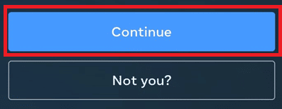 tap on the Continue option