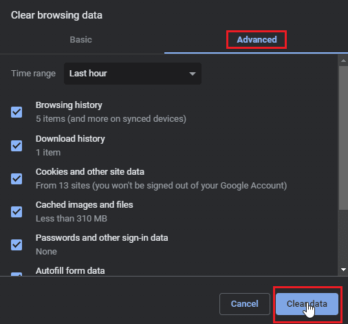 Clear Cache and Cookies in Google Chrome