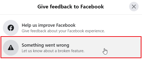 Choose Something went wrong. Why is my Facebook Not Updating