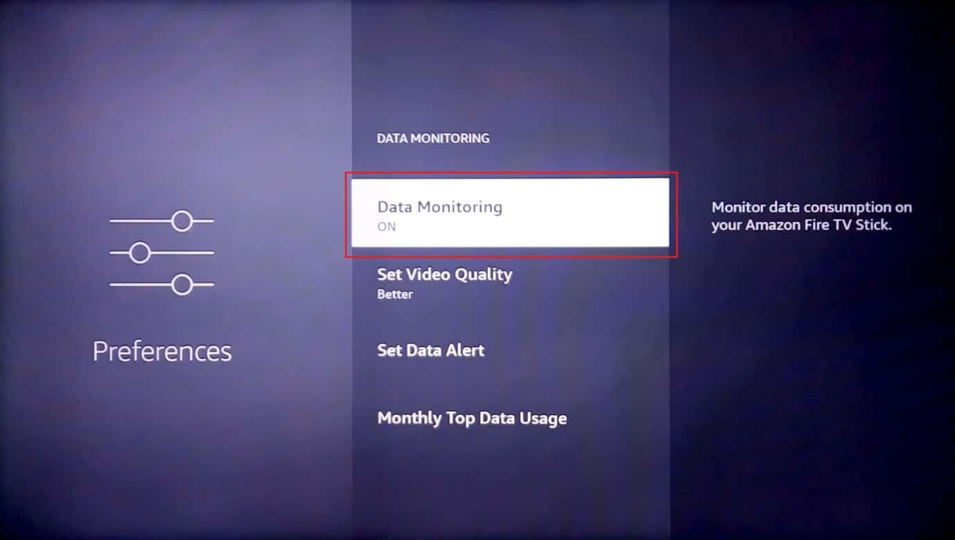 turn off data monitoring. Fix Amazon Fire Stick Slow Issue