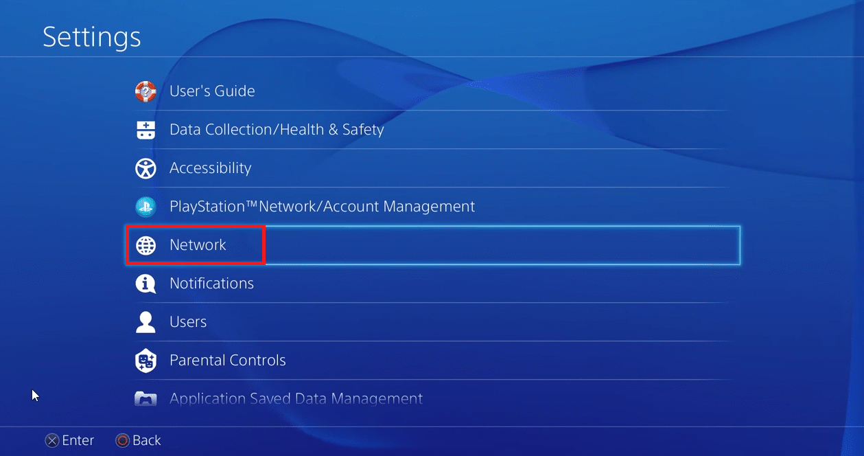 PS4 settings Network Playstation