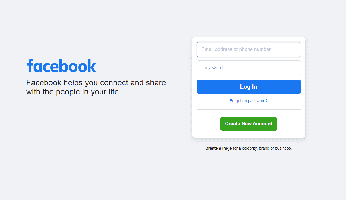 Login to your Facebook account in a browser