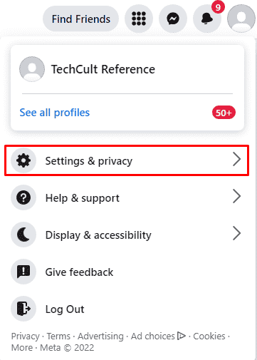 Select Settings and privacy | 