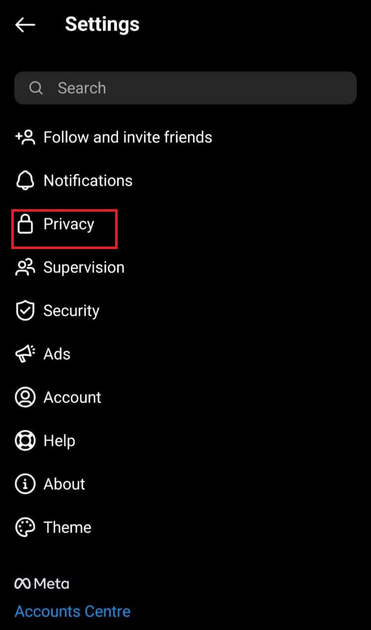 tap on Privacy | know who visited your profile