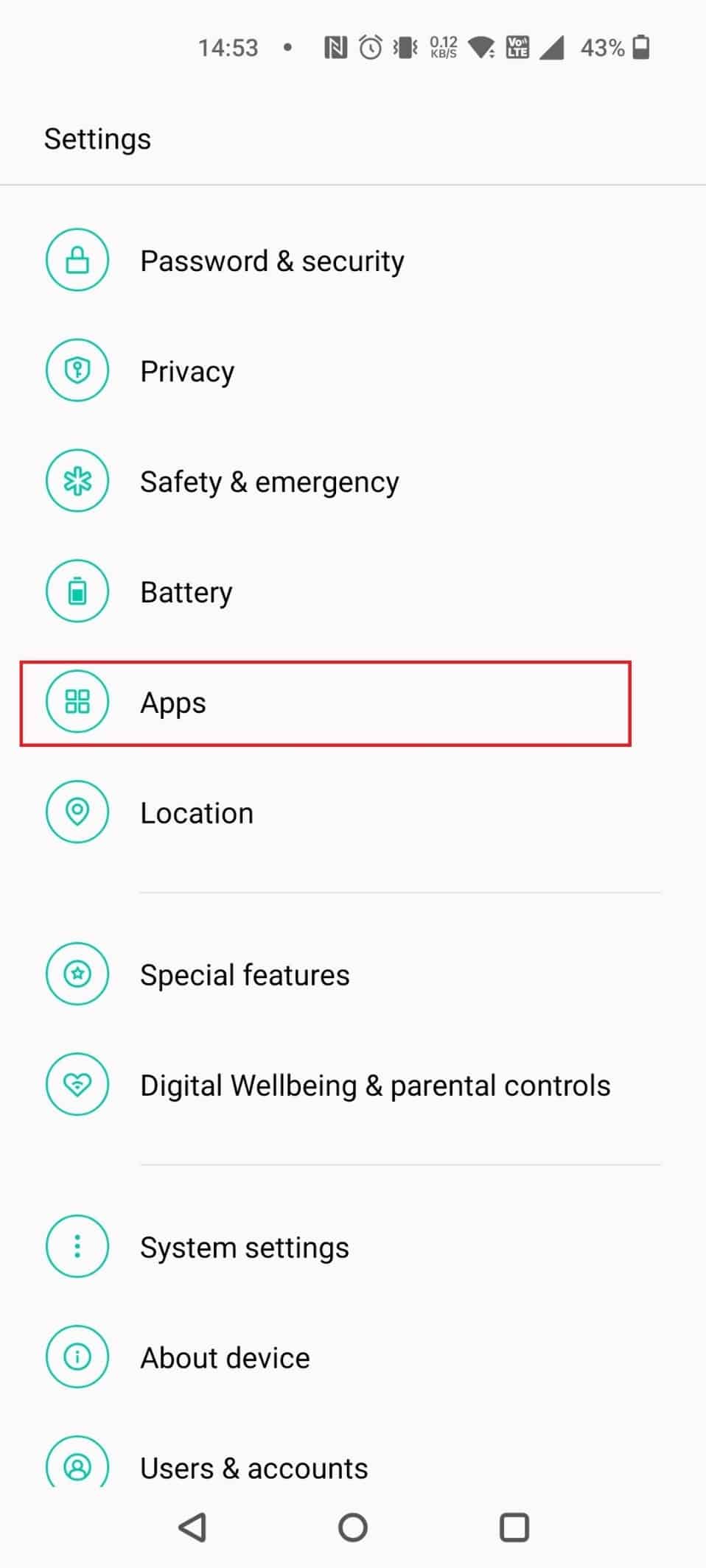 Swipe down and tap on Apps | How to remove family link without parent permission