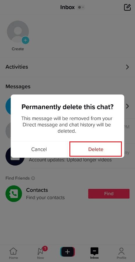 tap on Delete from the confirmation popup | How to Delete Your Comments on TikTok