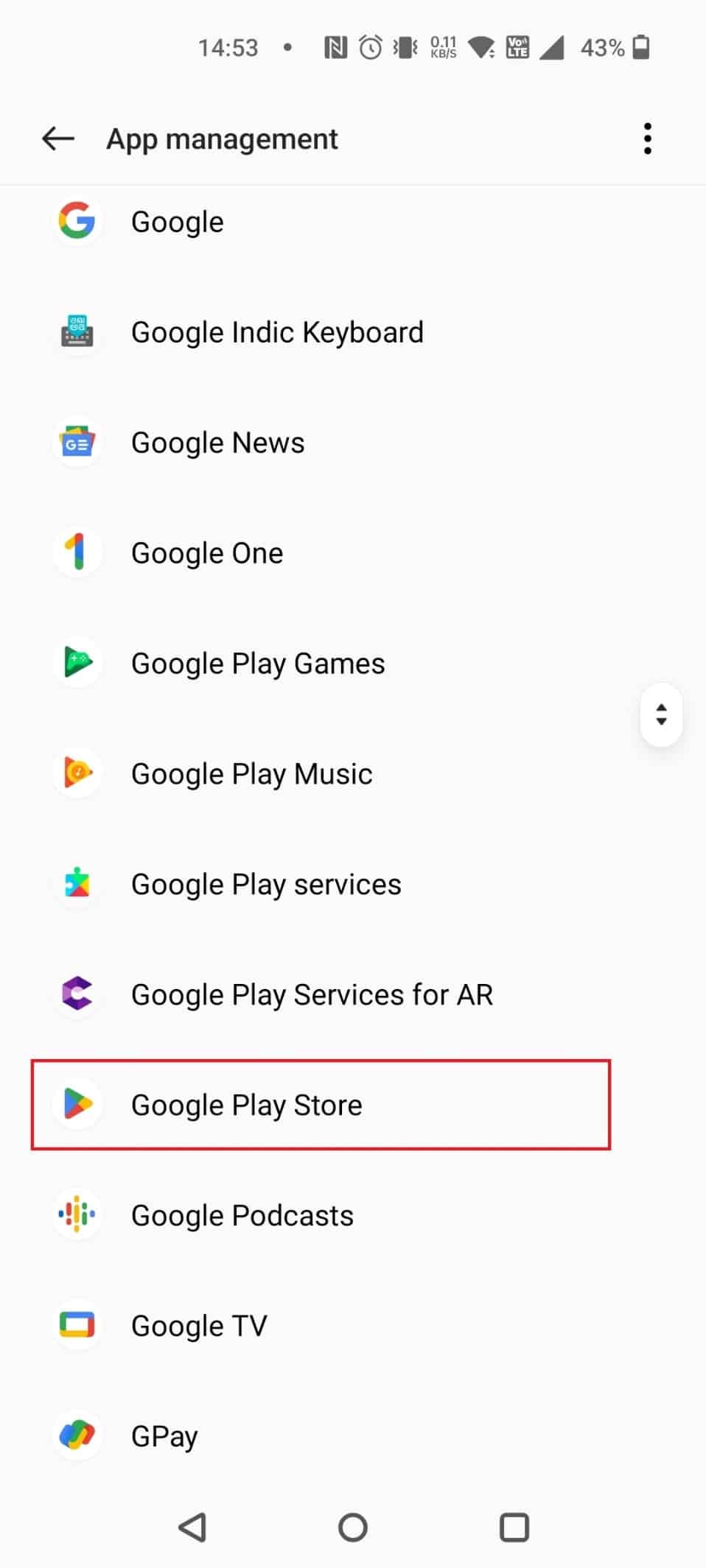 Choose Google Play Store | 