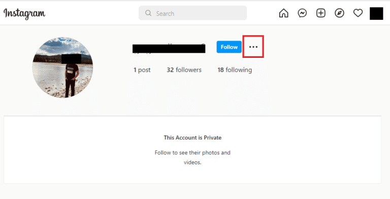 Click on the three dots. How to find someone's IP address on Instagram