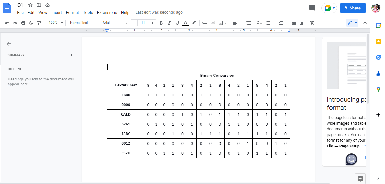 Your PDF file will open in Google Docs like this
