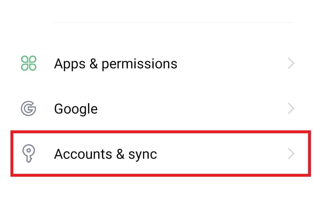 Tap on Account & sync