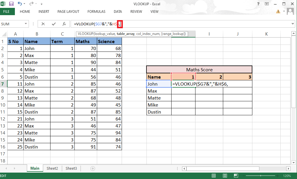 Type comma (,) to move to the next argument | How to Use VLOOKUP with Multiple Criteria