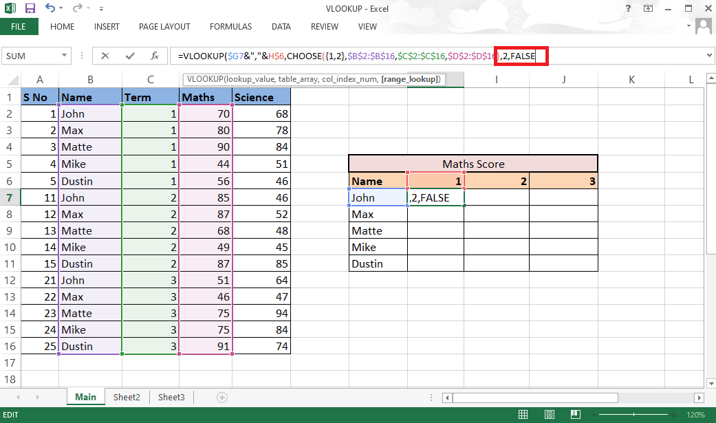 Add comma (,) to move to the range_lookup argument and select FALSE to get the exact value 