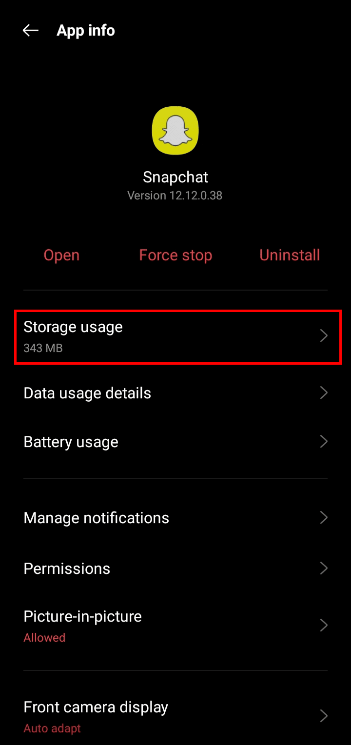 Tap on Storage usage.