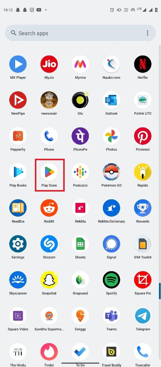 Open Google Play Store from the phone menu