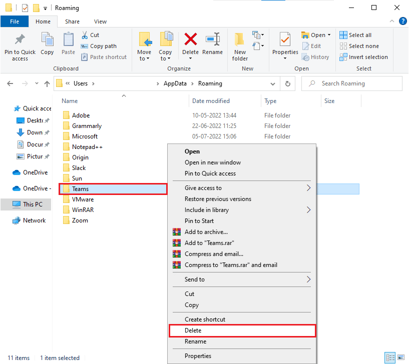 right click on the Teams folder and click on the Delete option. How to Fix Microsoft Teams Won’t Sync Issue