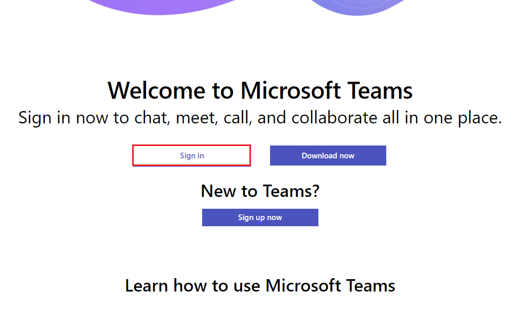 Visit the Microsoft Teams web app and sign in to your Microsoft account